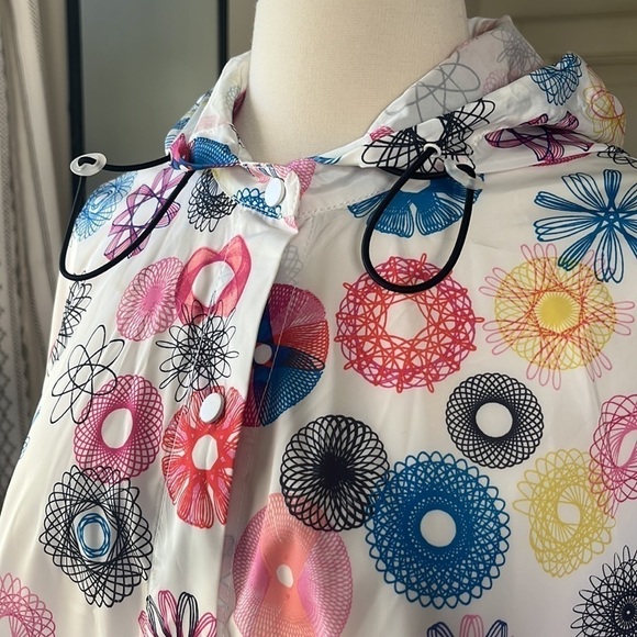 KATE SPADE Saturday Rain Poncho Spirograph Print NWT One Size - Picture 12 of 15